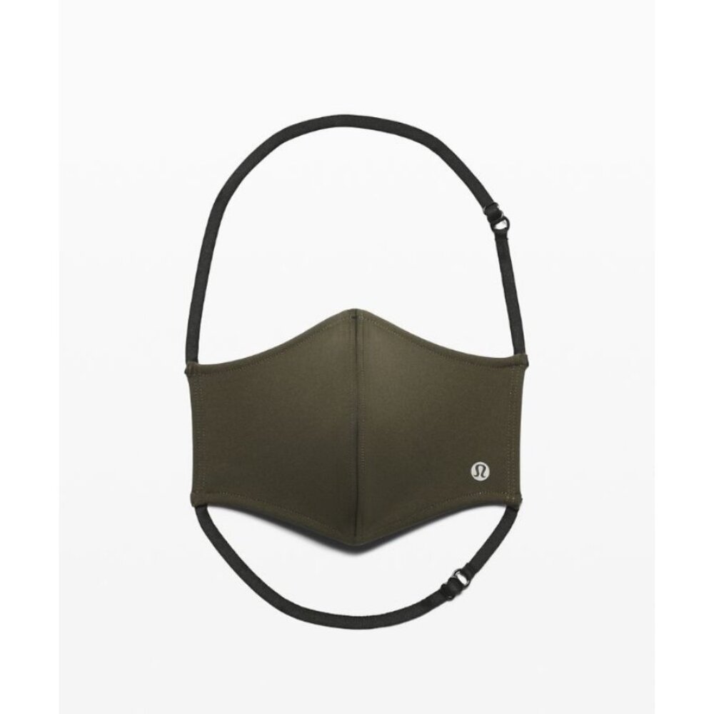 Lululemon Unisex OS Double Strap Face Mask *Ultralu in Dark Olive